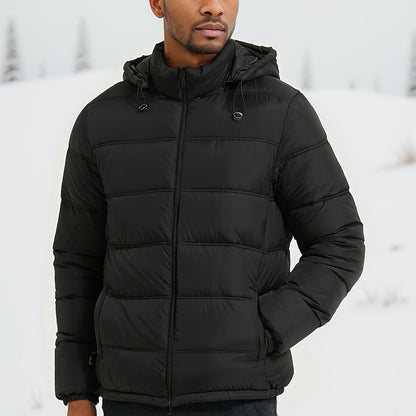Mens Puffer Jacket With Hood Trendy Insulated Winter Coat For Men Versatile Warmth And Functional Design