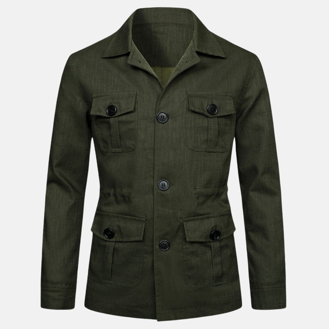 Practical Multi-Pocket Jacket For Men Versatile Urban Outdoor Essential With Button Closure