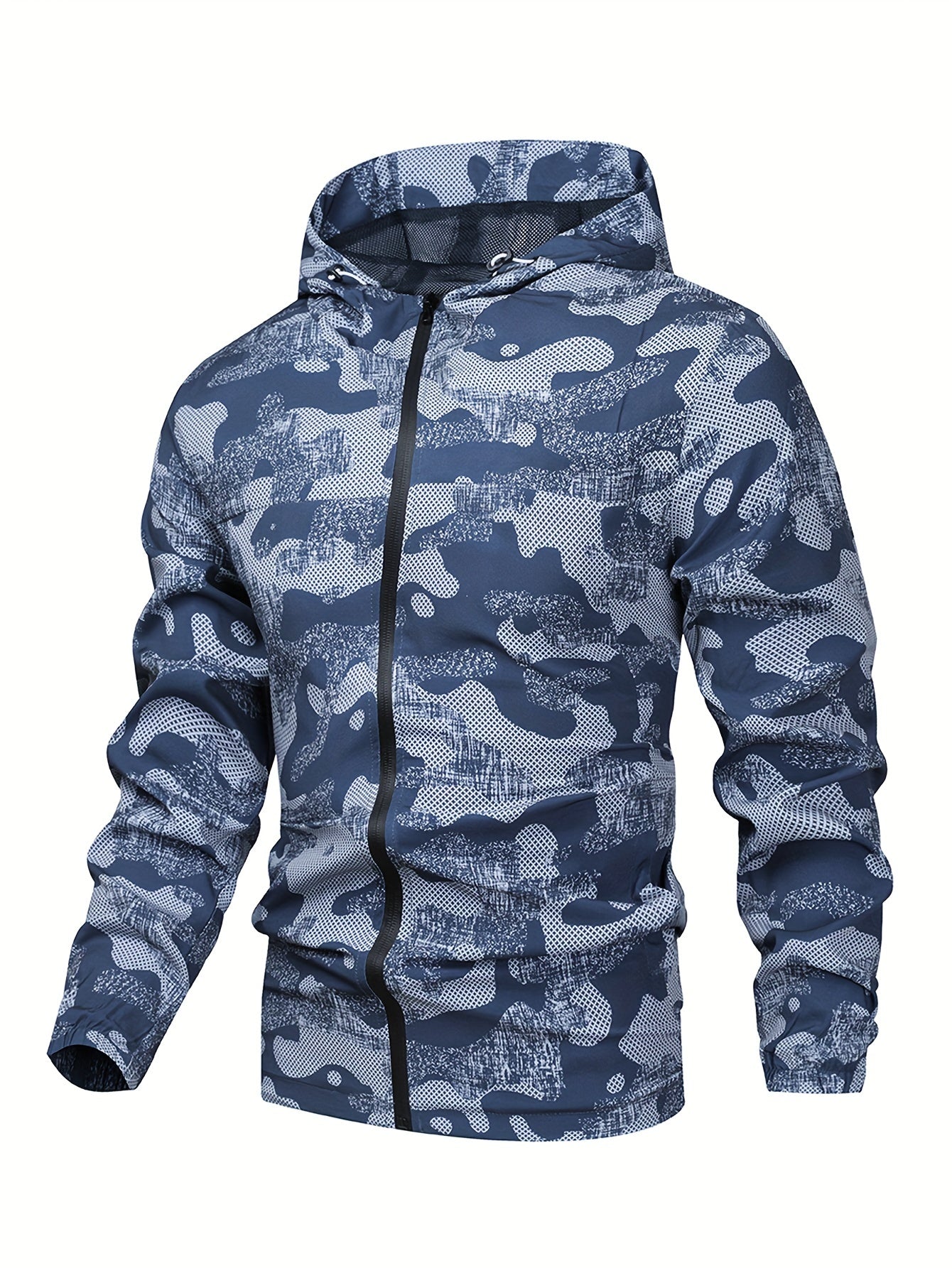 Zip Up Hooded Sweatshirt | Men's Block Hooded