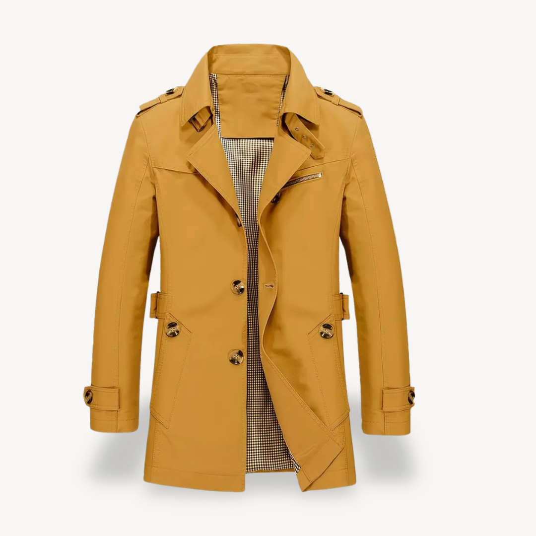 Mens Tailored Trench Coat Double Breasted For Modern Men