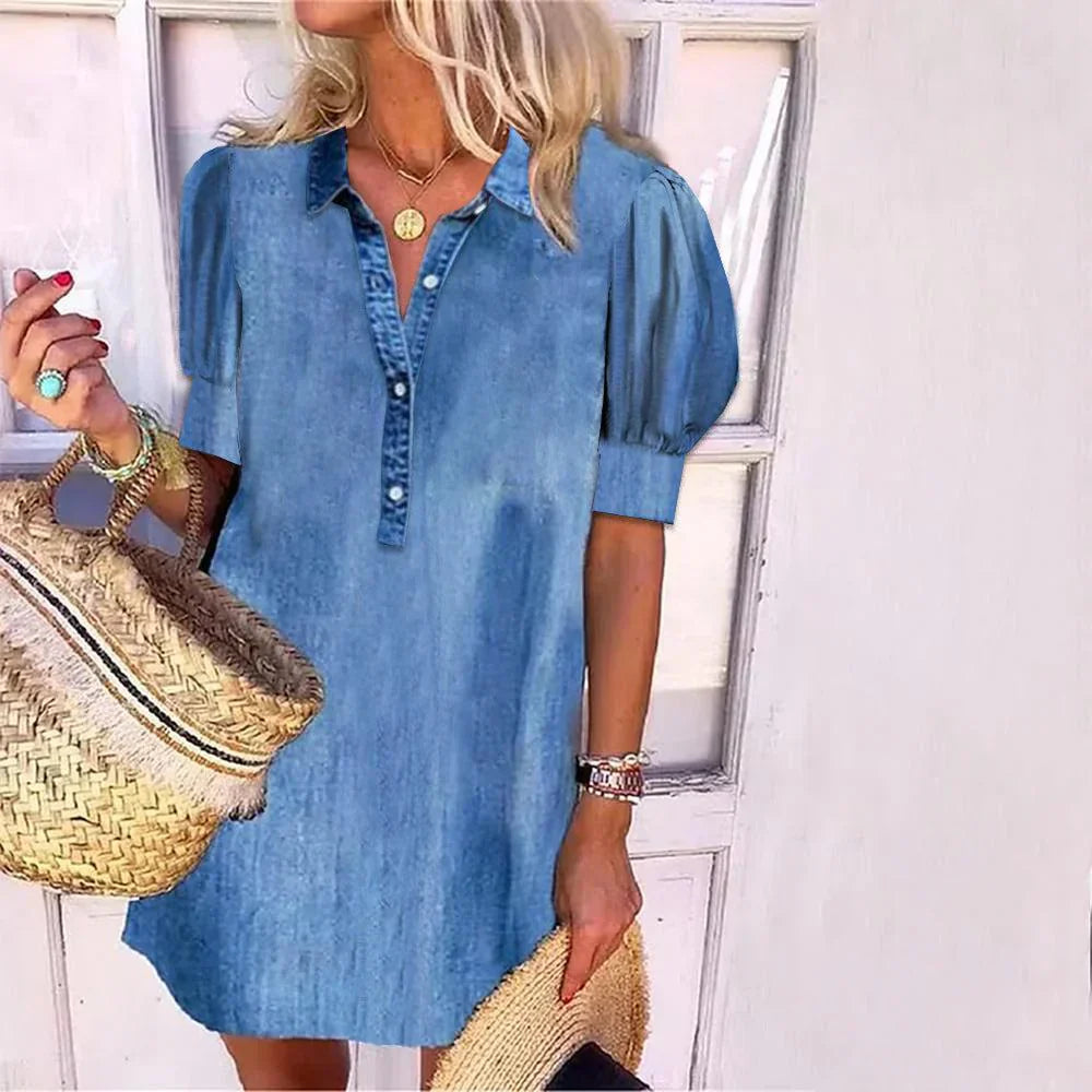 Women’s Cozy Denim Dress | Mini