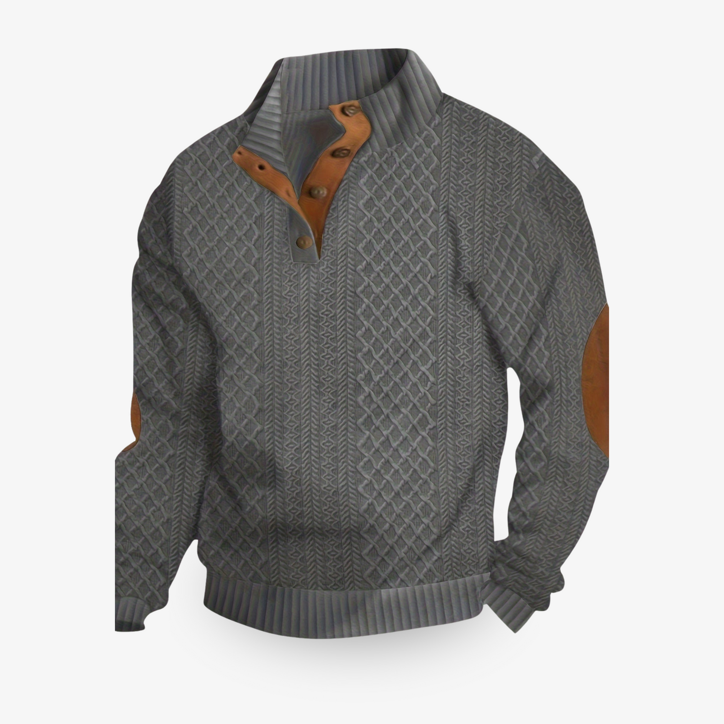 Aziz | Men's Sweater with Buttoned Collar — Timeless Warmth & Elegance