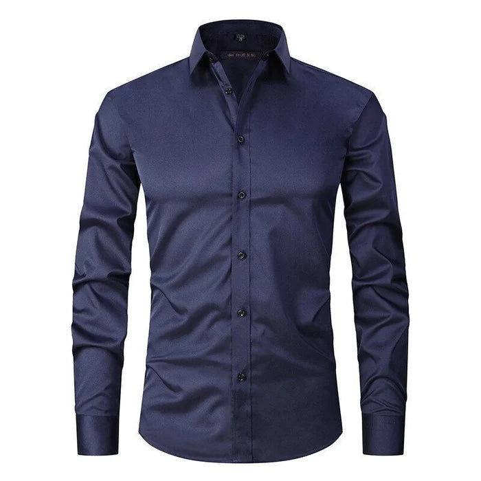 Flex Mens Slim Fit Dress Shirt Long Sleeve Wrinkle Free All Day Comfort For Busy Professionals