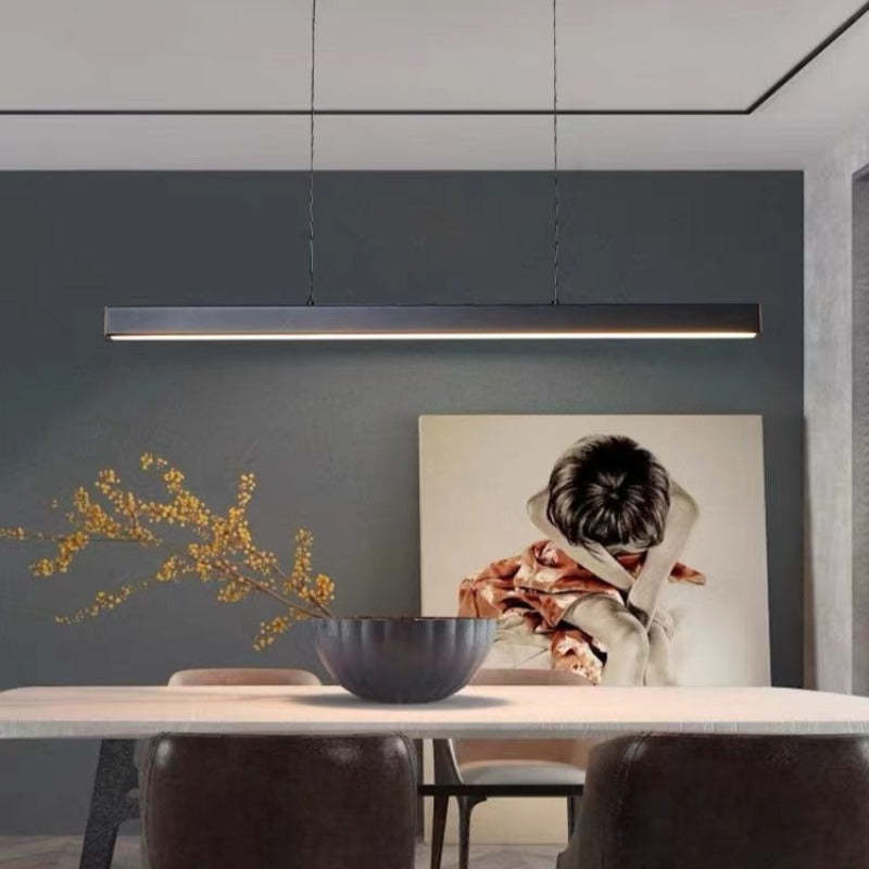 Industrial LED Pendant Lamp With Sleek Metal Frame Durable Acrylic Diffuser For Dining Rooms Offices Energy Efficient