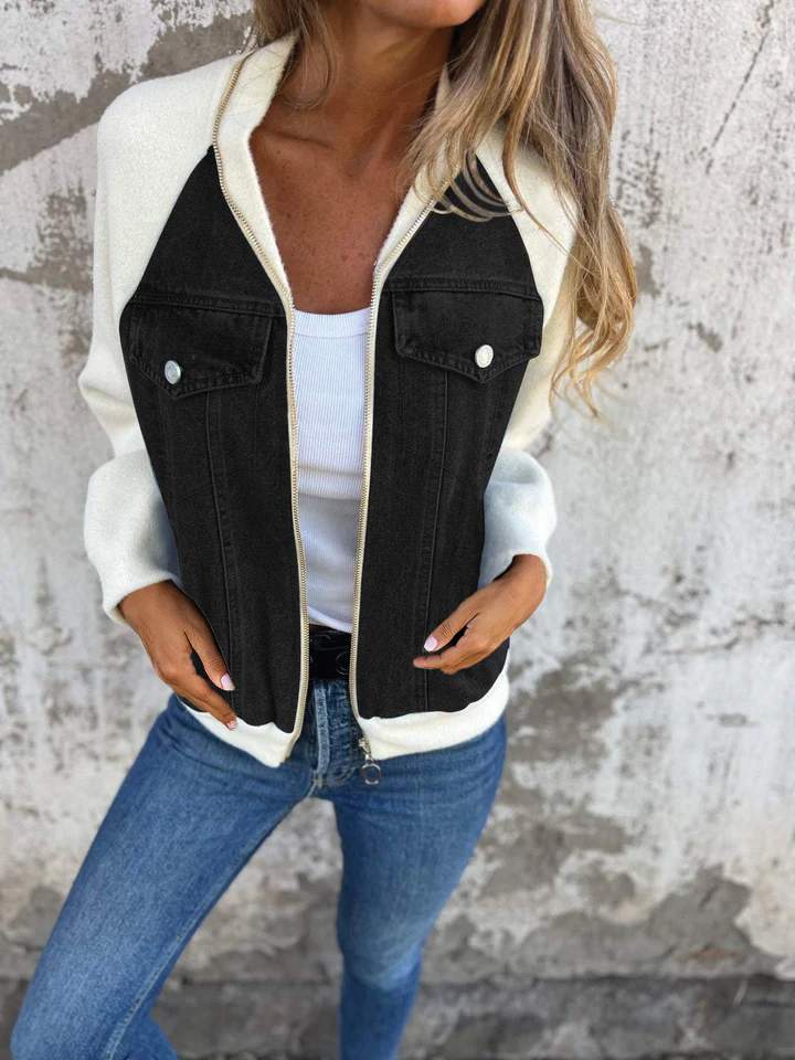 Taïs | Two-Tone Zip Jacket for Women — Urban & Casual Style