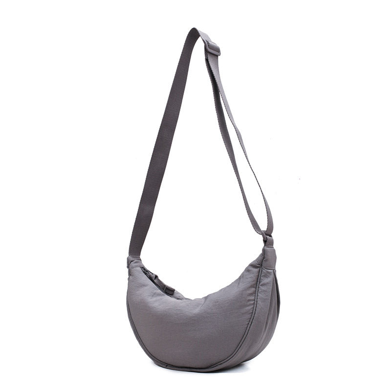 TrendAura Nevaeh Crescent Crossbody Bag - Soft Textured Fabric, Adjustable Strap For Everyday Use