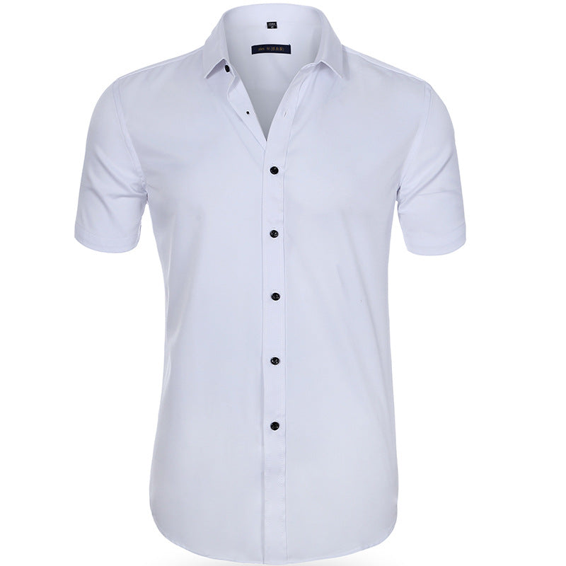 Breathable and wrinkle-resistant short-sleeve shirt for men