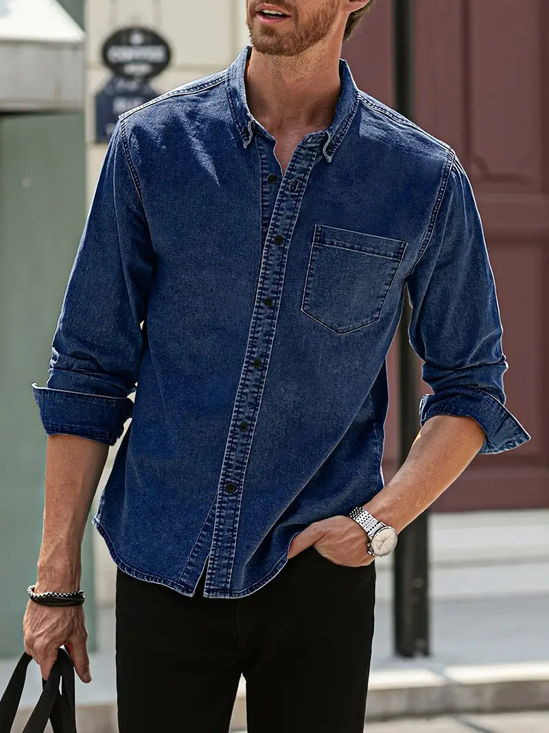 Marius Denim Shirt For Men Durable Timeless Style With All Day Comfort Everyday Versatile