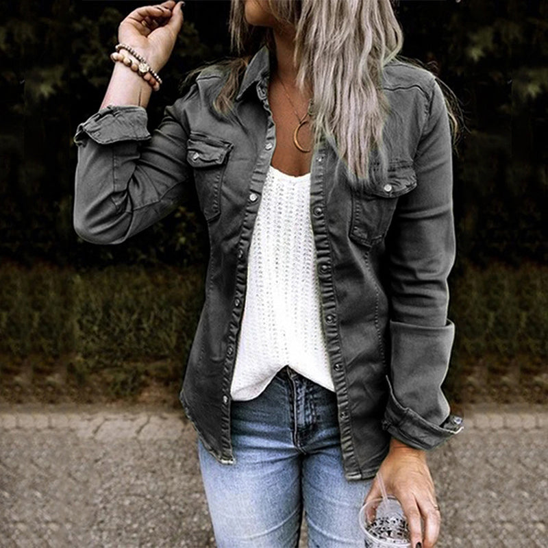 Laure Women Shirt Style Jacket For Casual Comfort Natural Silhouette Everyday Style