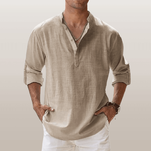 Casual cut – Men's linen Henley