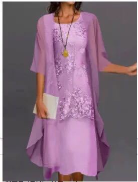 Hannah – Elegant lace chiffon dress in two-piece design