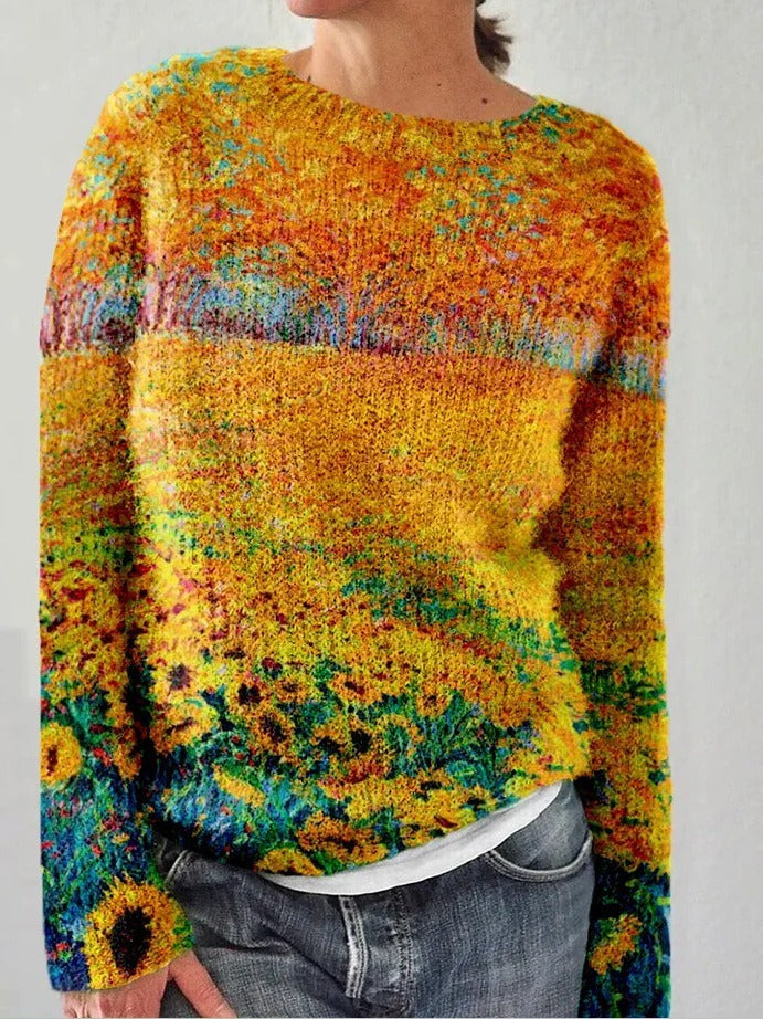 Maya Women's Cashmere Wool Sweater Diamond Pattern Soft Cozy Loose Fit Colorful Style