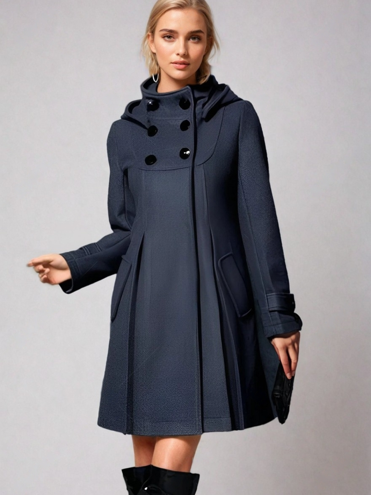 Rayane | Mid-Length Women's Coat with Hood — Chic Modern & Winter Comfort