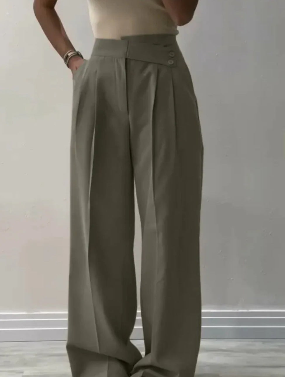 Maartje Womens Pants Asymmetrical Waist Flattering Classic Fit For Modern Professionals