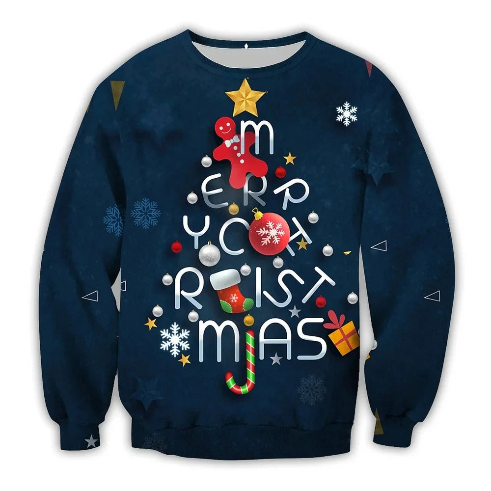 Mateo Men's Christmas Crew Neck Sweater - Soft Cotton Poly Blend for Festive Comfort and Colorful Patterns