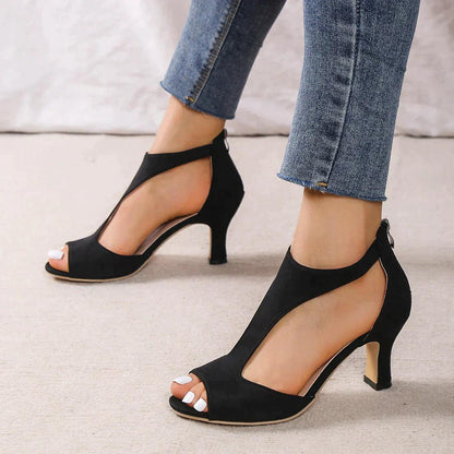 Lola Peep Toe Sandals With Zipper For Women - Elegant Breathable Comfort With Supportive Insole