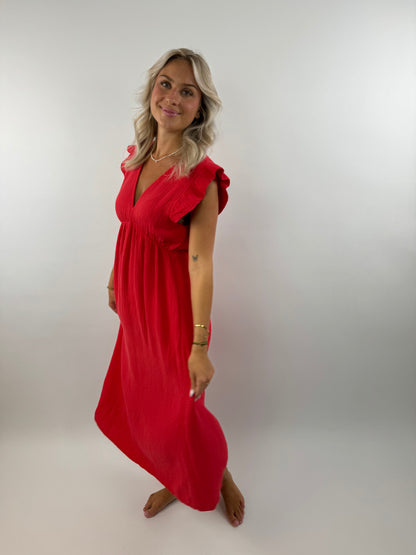 Pia Muslin Dress For Women Elegant Flowing Fit With Delicate Ruffles And High Quality Craftsmanship