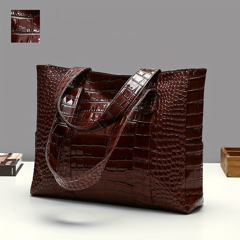 Women's Large Shoulder Bag | Embossed Tote