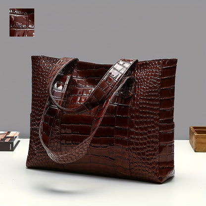 Women's Large Shoulder Bag | Embossed Tote