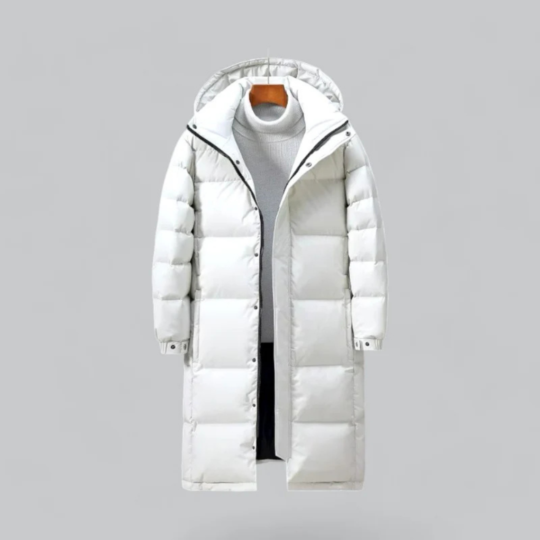 Mens Long Fleece Jacket With Hood For Maximum Warmth And Wind Protection For Cold Weather Outdoor Activities