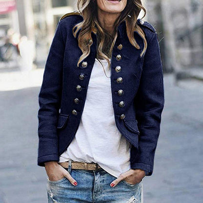 Joud Fitted Buttoned Jacket For Women With Military Elegance, Tailored Fit, Chic Everyday And Occasionwear