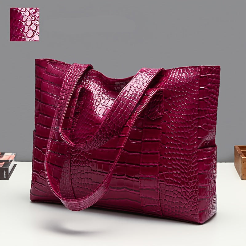 Women's Large Shoulder Bag | Embossed Tote