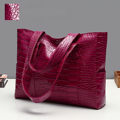 Women's Large Shoulder Bag | Embossed Tote