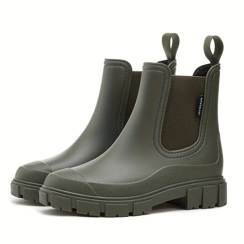 Women’s Waterproof Rain Boots with Slip-Resistant Lug Sole