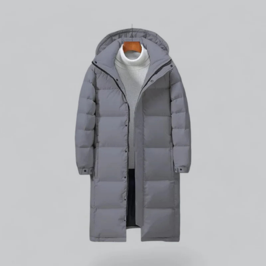 Mens Long Fleece Jacket With Hood For Maximum Warmth And Wind Protection For Cold Weather Outdoor Activities