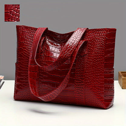Women's Large Shoulder Bag | Embossed Tote