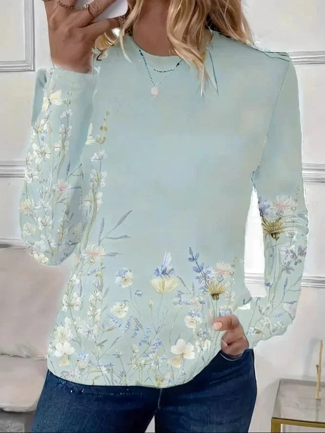 Women's blouse with long sleeves and print | Casual