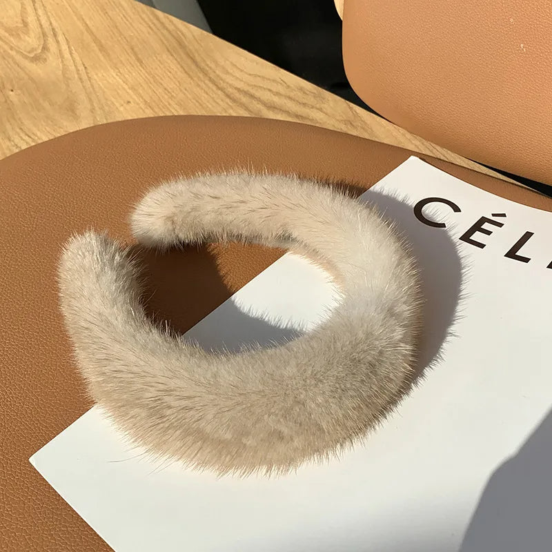 Léa Luxe Faux Fur Headband For Women With Soft Plush Winter Comfort And Elegant Style