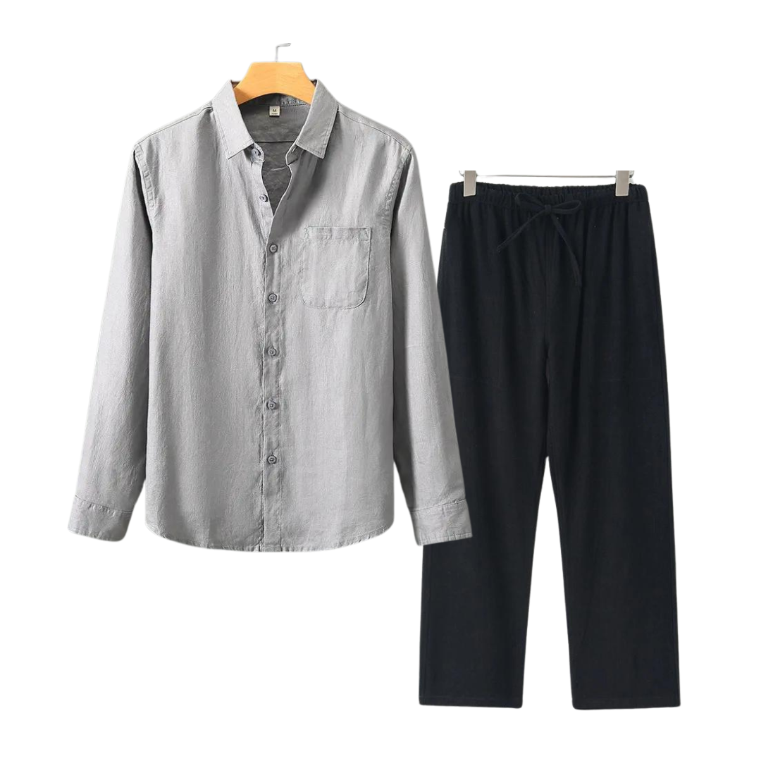 Leon Relaxed Linen Shirt and Trousers for Men Breathable Everyday Comfort and Effortless Style