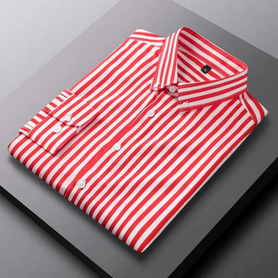 Luxury Striped Summer Shirt For Men With Long Sleeves Breathable Tailored Fit For Smart Casual