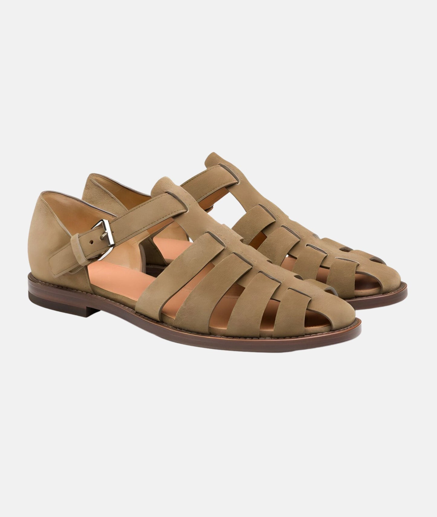 Mens Leather Sandals With Straps And Buckle Breathable Closed Toe For Stylish Summer Comfort