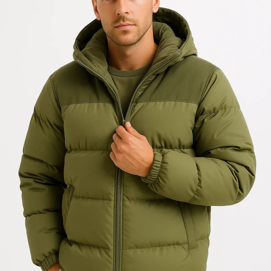 Trendy Men's Winter Puffer Jacket With Corduroy Texture And Insulated Warmth For All Winter Weather