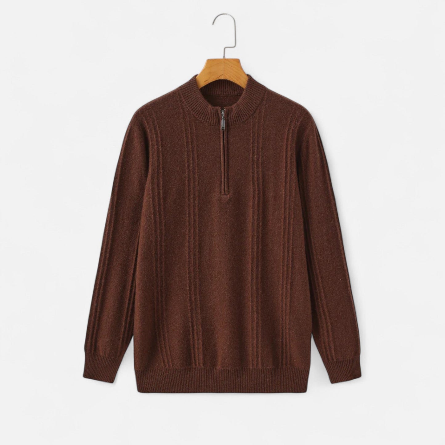 Ancient World | Men's Half-Zip Sweater with Stand-Up Collar Cashmere