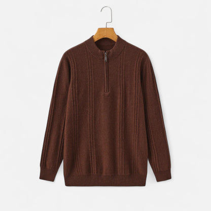 Ancient World | Men's Half-Zip Sweater with Stand-Up Collar Cashmere