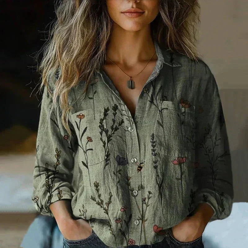 Veronica Cotton Button-Down Shirt | Relaxed Fit Collared Shirt