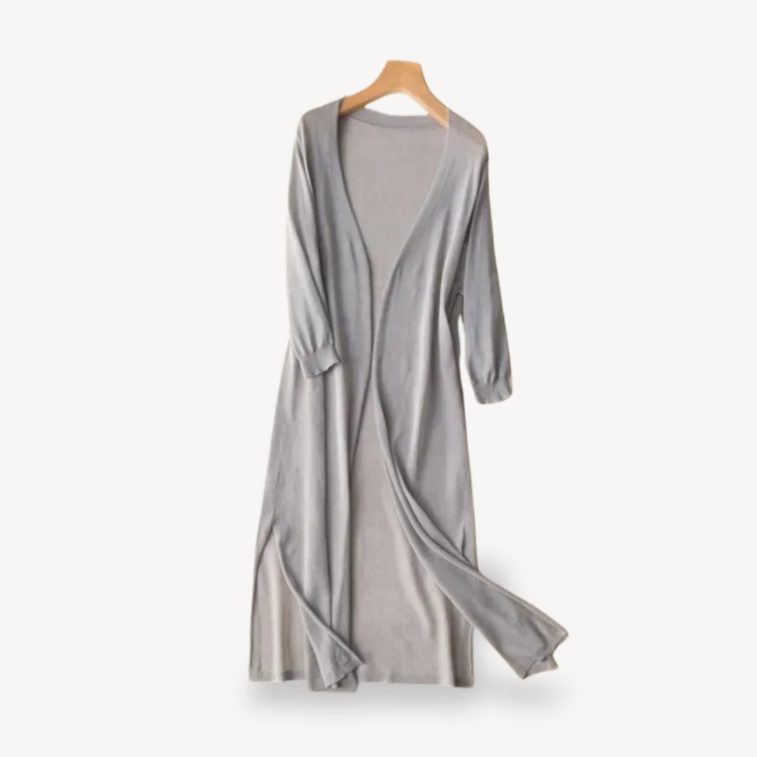Elegant Long Knit Cardigan For Women Open Front Layering Cozy Comfort And Effortless Style