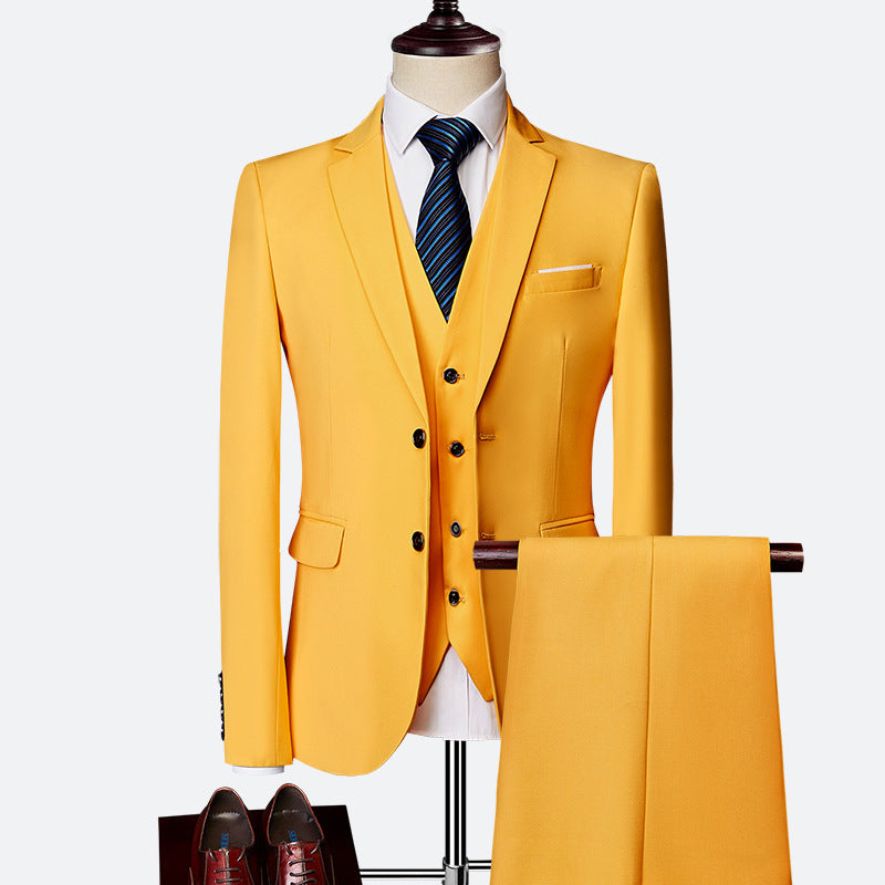 Mens 3 Piece Formal Suit Set For Summer Weddings And Business For Modern Men Breathable Lightweight Comfort
