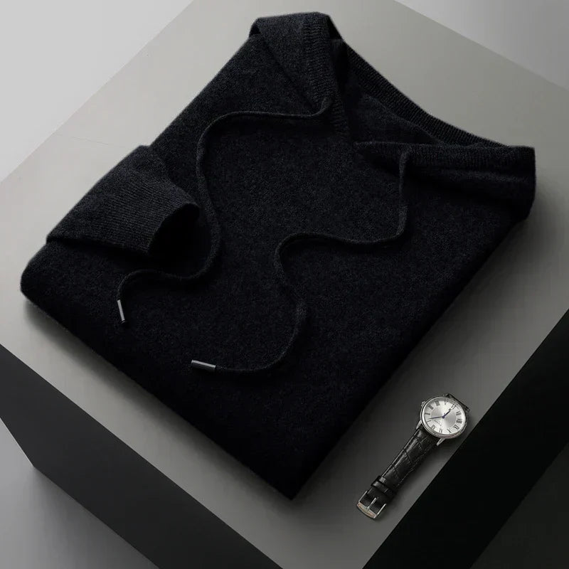 Mens Hoodie Classic Fit For Men With Ribbed Cuffs Versatile Casual Wear Cozy Everyday Essential
