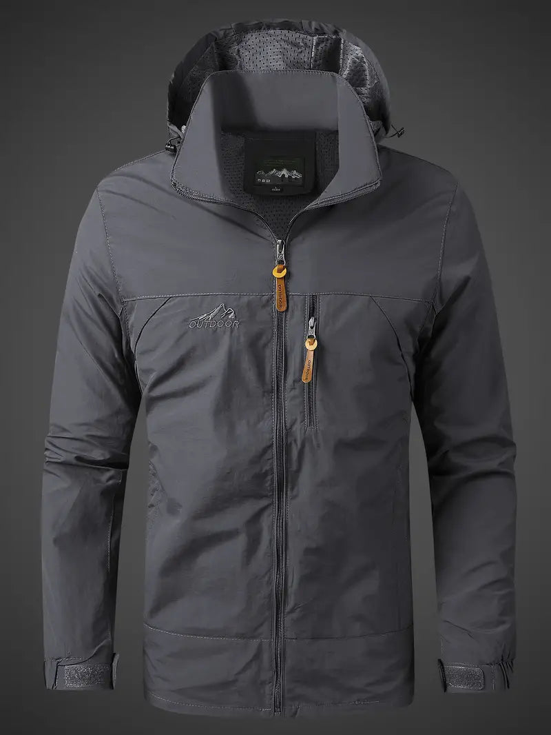 Men's Outdoor Rain Jacket Lightweight For Hiking And Camping Adventure Ready Breathable