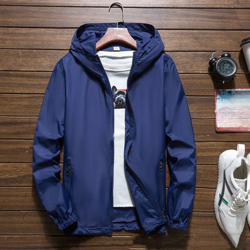 Men's Winter Windbreaker Jacket For Outdoor And City Wear, Adjustable Fit, Wind Resistant