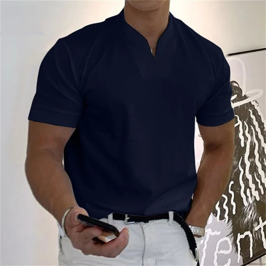 Mens Slim Fit V Neck T Shirt For Modern Everyday Wear With Clean Silhouette And Short Sleeve