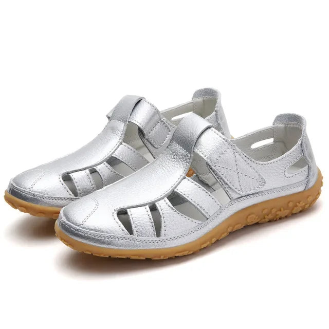 Casual summer leather sandals for women