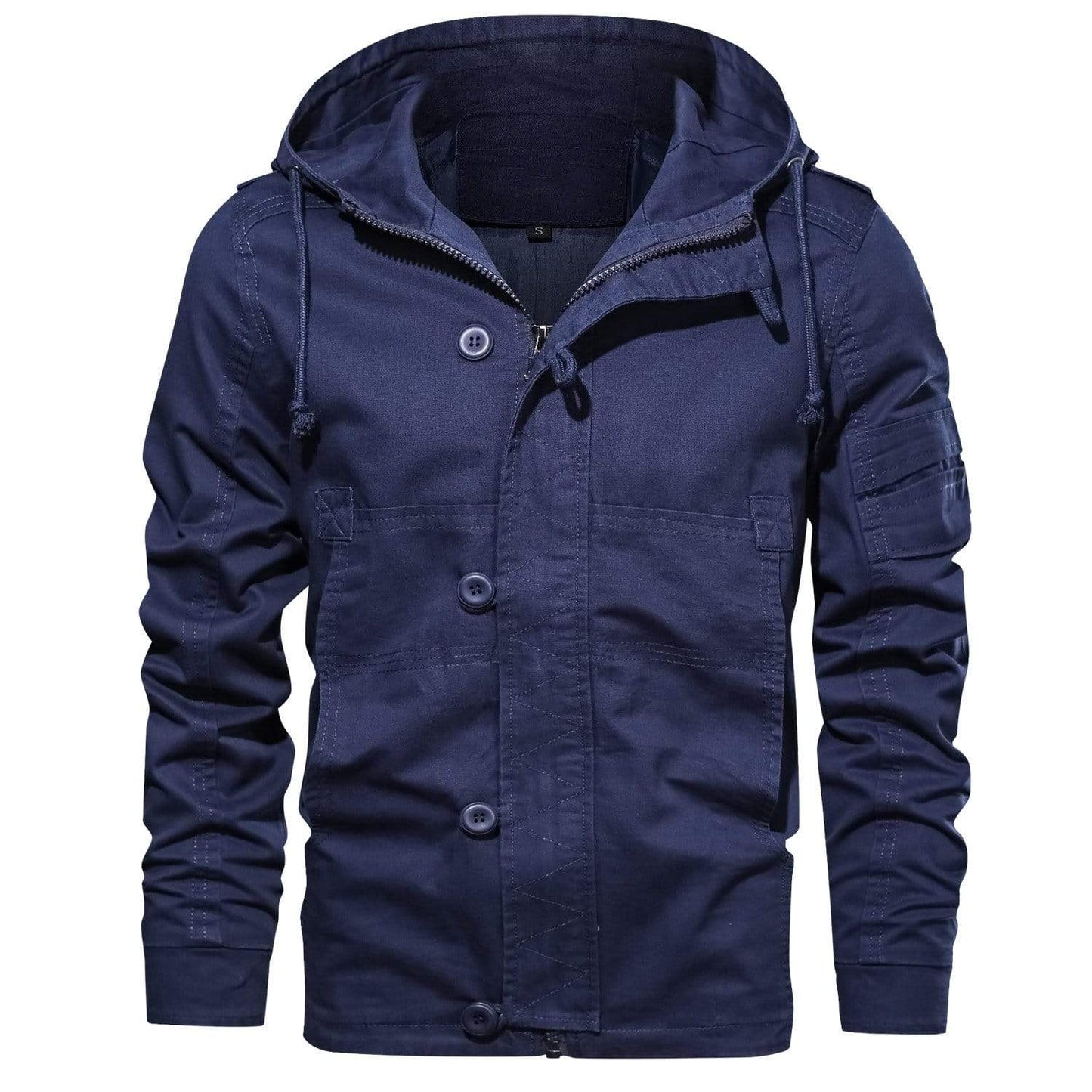 Silas Olive Utility Jacket For Men With Adjustable Hood And Multiple Pockets Durable All Weather Outdoor Coat