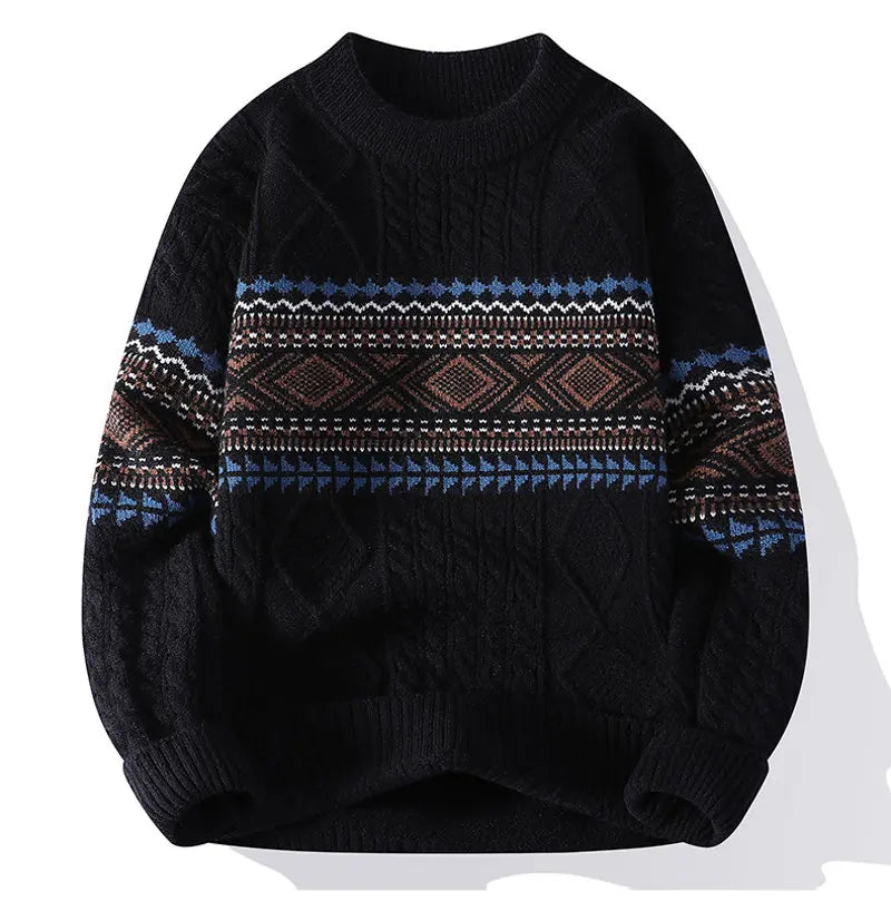 Nordic Cable Knit Pullover Sweater | Relaxed Fit Classic Sweater