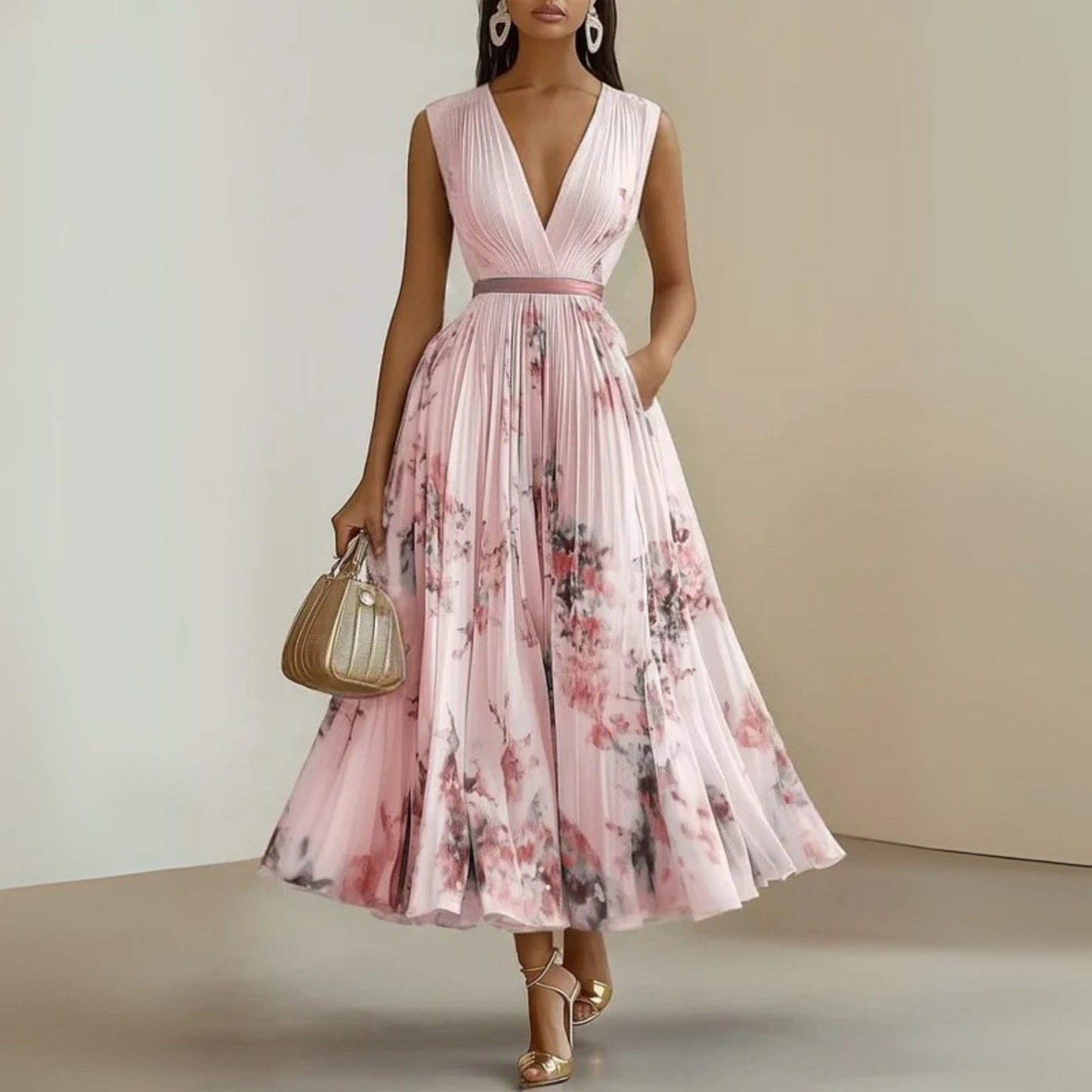 Women's Flowing Sleeveless Maxi Dress with Lightweight Fabric and Versatile Style