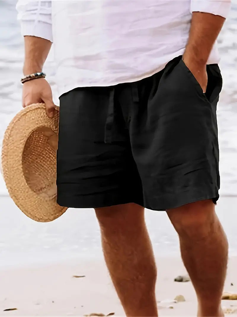 Casual short linen pants for men
